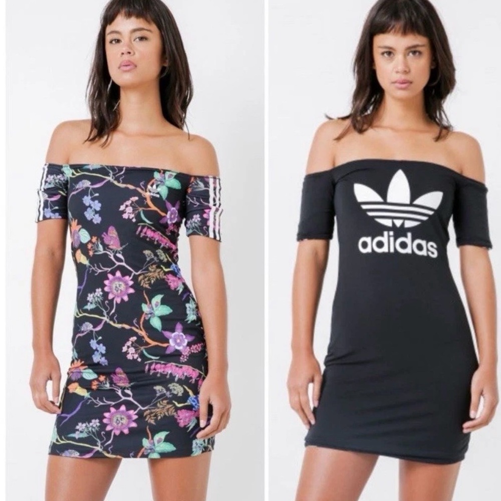 Adidas Reversible Floral Dress Poisonous Garden Bodycon Y2K Athleisure Small